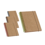 Small notebook with cover & lined recycled paper, A6 various colours