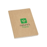 Notebook recycled paper with inner pocket, A5 natural colour image with logo