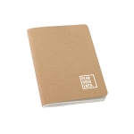 Notebook with recycled cardboard cover, B7, Journal natural colour image with logo