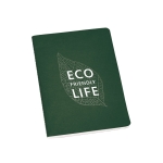 A5 notebook with recycled cardboard cover green colour image with logo