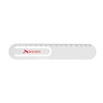 Practical ruler with clip, 15 cm white colour image with logo 2