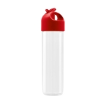 Sports bottle with screw cap and straw, 500 ml, Colortop red colour