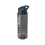 Printed sports bottle with straw and screw cap, 650 ml royal blue colour image with logo