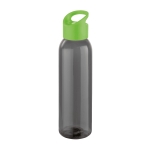 Elegant black company bottle with coloured lid, 600 ml light-green colour