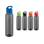 Elegant black company bottle with coloured lid, 600 ml various colours