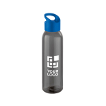 Elegant black company bottle with coloured lid, 600 ml main view