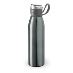 Elegant aluminium bottle with silicone band, 650 ml titanium colour