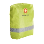 Waterproof backpack cover with reflective elements yellow colour image with logo