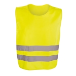 Reflective safety vest with closure in neon colours yellow colour first view