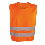 Reflective safety vest with closure in neon colours orange colour first view