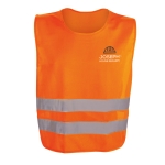 Reflective safety vest with closure in neon colours orange colour image with logo 2