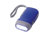 Flashlight with dynamo with 3 LED lights, LED Presslight blue colour