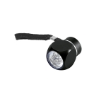 Small aluminium flashlight 6 LED lights and strap black colour