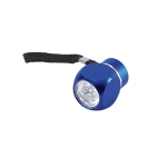 Small aluminium flashlight 6 LED lights and strap blue colour