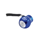 Small aluminium flashlight 6 LED lights and strap blue colour image with logo