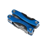 Multifunctional tool steel & aluminium, 9 functions royal blue colour image with logo