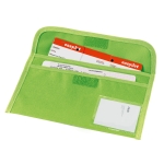 Document bag for travel documents with viewing window light-green colour third view