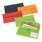 Document bag for travel documents with viewing window various colours