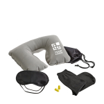 Travel set with pillow, sleep mask, earplugs and socks main view