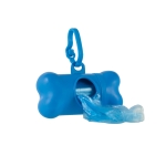 Dog waste bags in bone-shaped containers blue colour third view