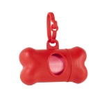 Dog waste bags in bone-shaped containers red colour