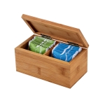 Bamboo tea box for 20 tea bags, Small Tea Party natural colour third view