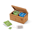 Bamboo tea box for 20 tea bags, Small Tea Party