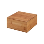 Bamboo tea box with 4 compartments 40 tea bag, Tea Party natural colour in box