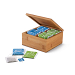 Bamboo tea box with 4 compartments 40 tea bag, Tea Party