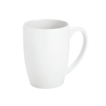 Promotional white ceramic mug with trendy design, 350 ml white colour