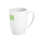 Promotional white ceramic mug with trendy design, 350 ml white colour image with logo