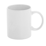 Promotional white ceramic mug with trendy design, 350 ml white colour