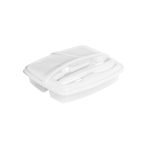 Tupperware set , PP with cutlery, sizes: 250, 270 and 470 ml white colour