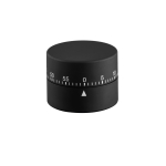 Elegant kitchen clock made of ABS with a non-slip base, Puck black colour