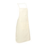 Cotton apron with pocket and coloured details, Eco beige colour