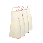 Cotton apron with pocket and coloured details, Eco various colours