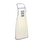 Cotton apron with pocket and coloured details, Eco main view