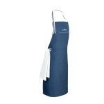 Apron with adjustable neck strap and pockets, 150 g/m2, Maître blue colour image with logo