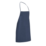 Non-woven cooking apron with pocket and straps blue colour