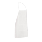 Non-woven cooking apron with pocket and straps white colour