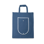 Foldable non-woven bag with carry handles, 80 g/m² blue colour