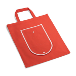 Foldable non-woven bag with carry handles, 80 g/m² red colour third view