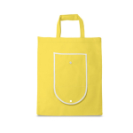 Foldable non-woven bag with carry handles, 80 g/m² yellow colour