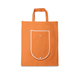 Foldable non-woven bag with carry handles, 80 g/m² orange colour