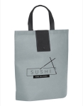 Foldable non-woven bag with handles, 80 g/m2 grey colour image with logo 4