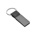 Keyring made of imitation leather and metal, Allure grey colour