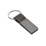 Keyring made of imitation leather and metal, Allure orange colour