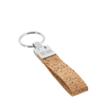 Elegant keyring made of cork and metal, Cork main view