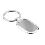 Metal keyring, Ovaloid matt silver colour