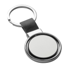 Rotatable keyring coloured faux leather strap black colour first view